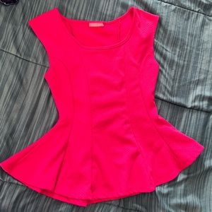 Pink peplum blouse